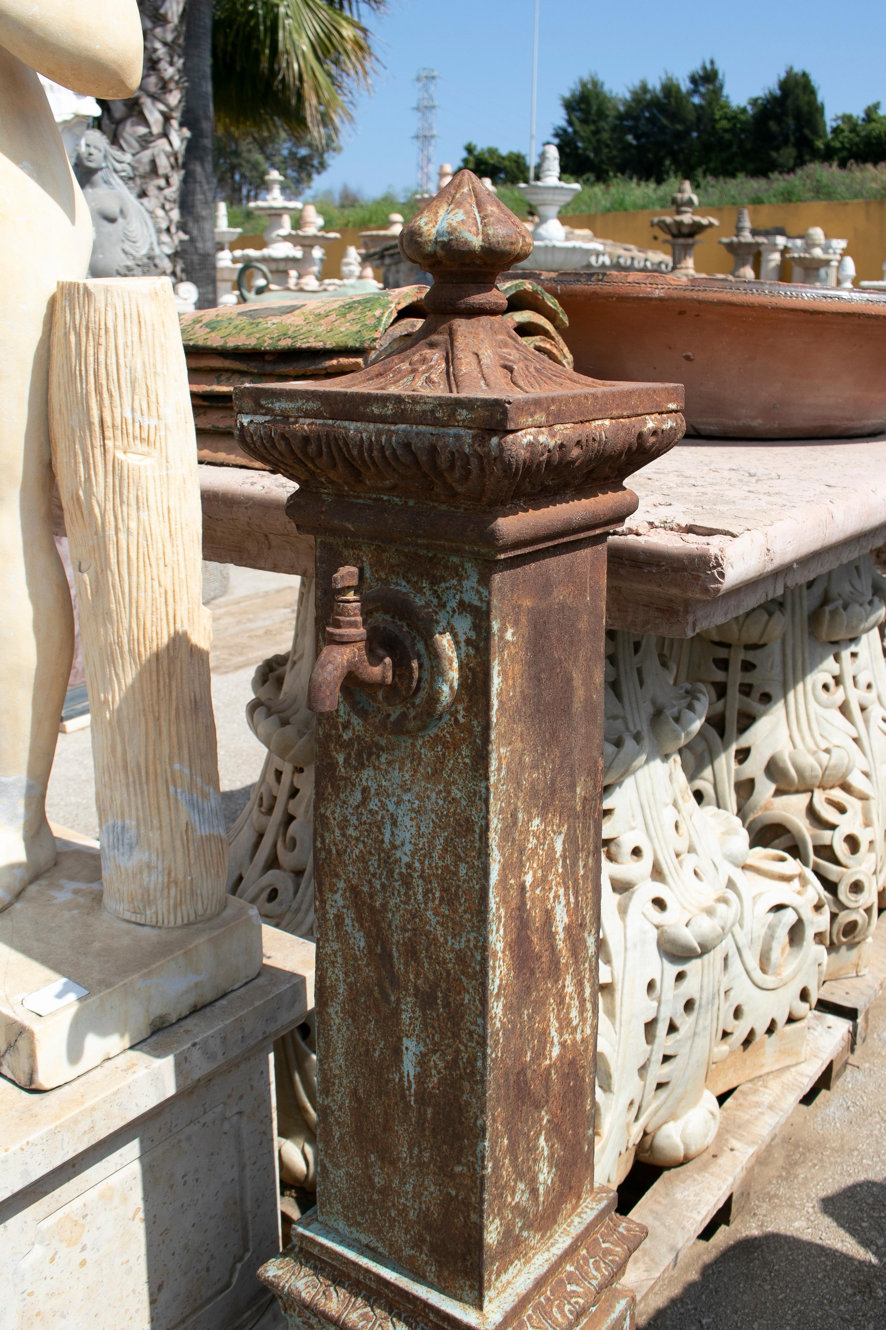 1920s Spanish cast iron water fountain.