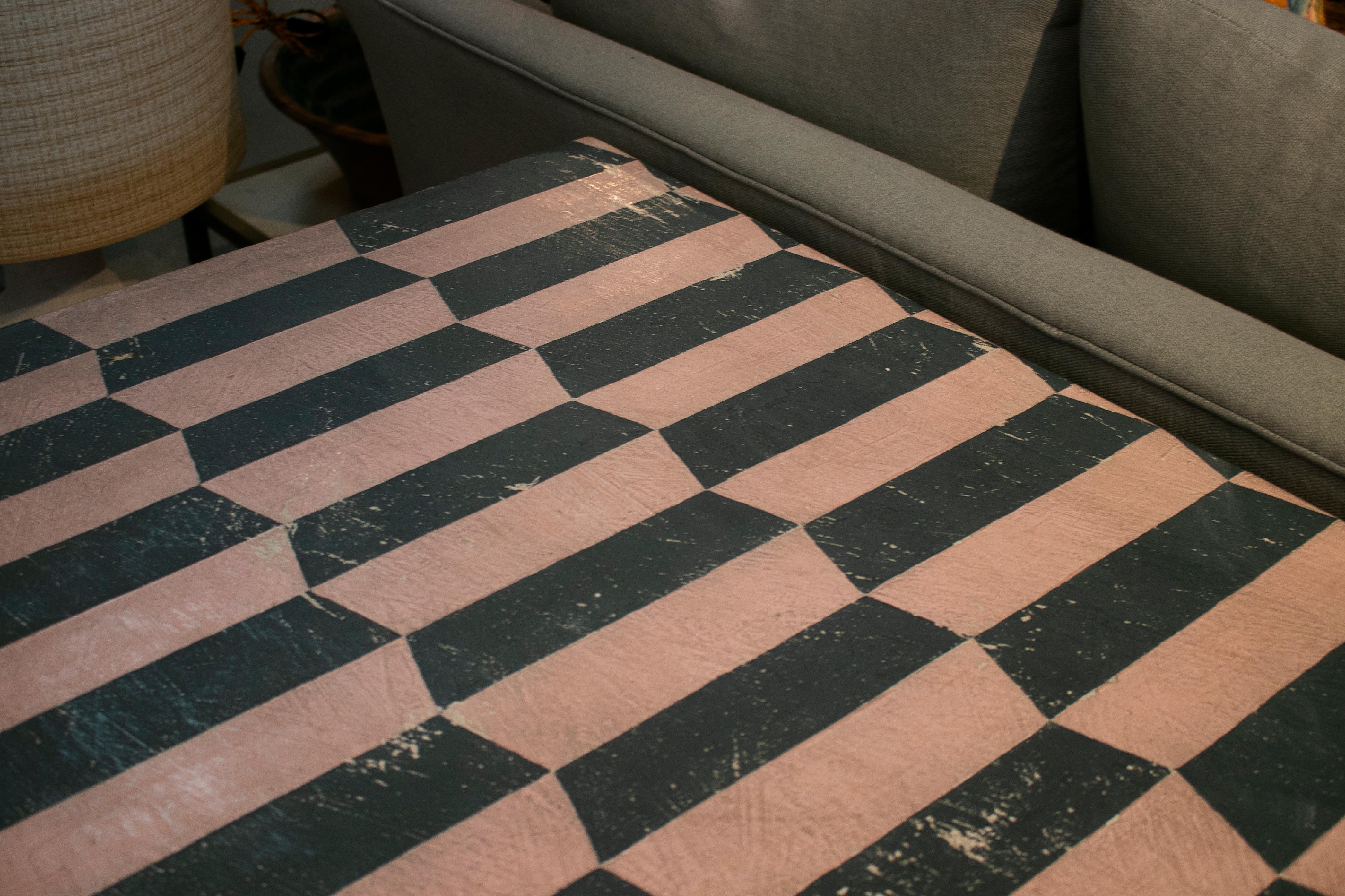 1920s Spanish Country House Table with Hand Painted Geometric Top 7