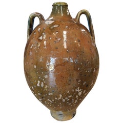 1920s Spanish Glazed Ceramic Vase w/ Two Handles