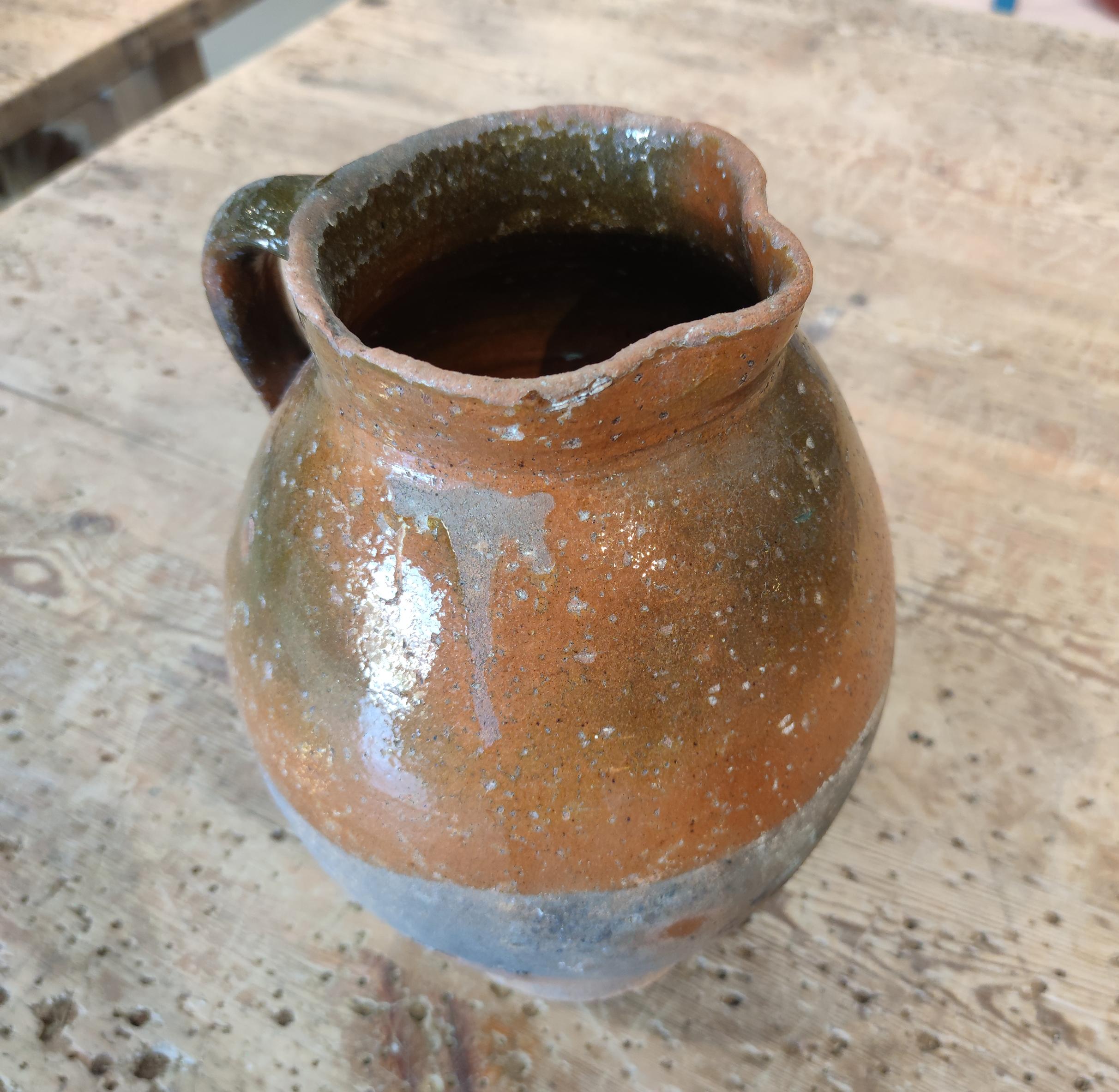 1920s Spanish Glazed Ceramic Wine Jar In Good Condition For Sale In Marbella, ES