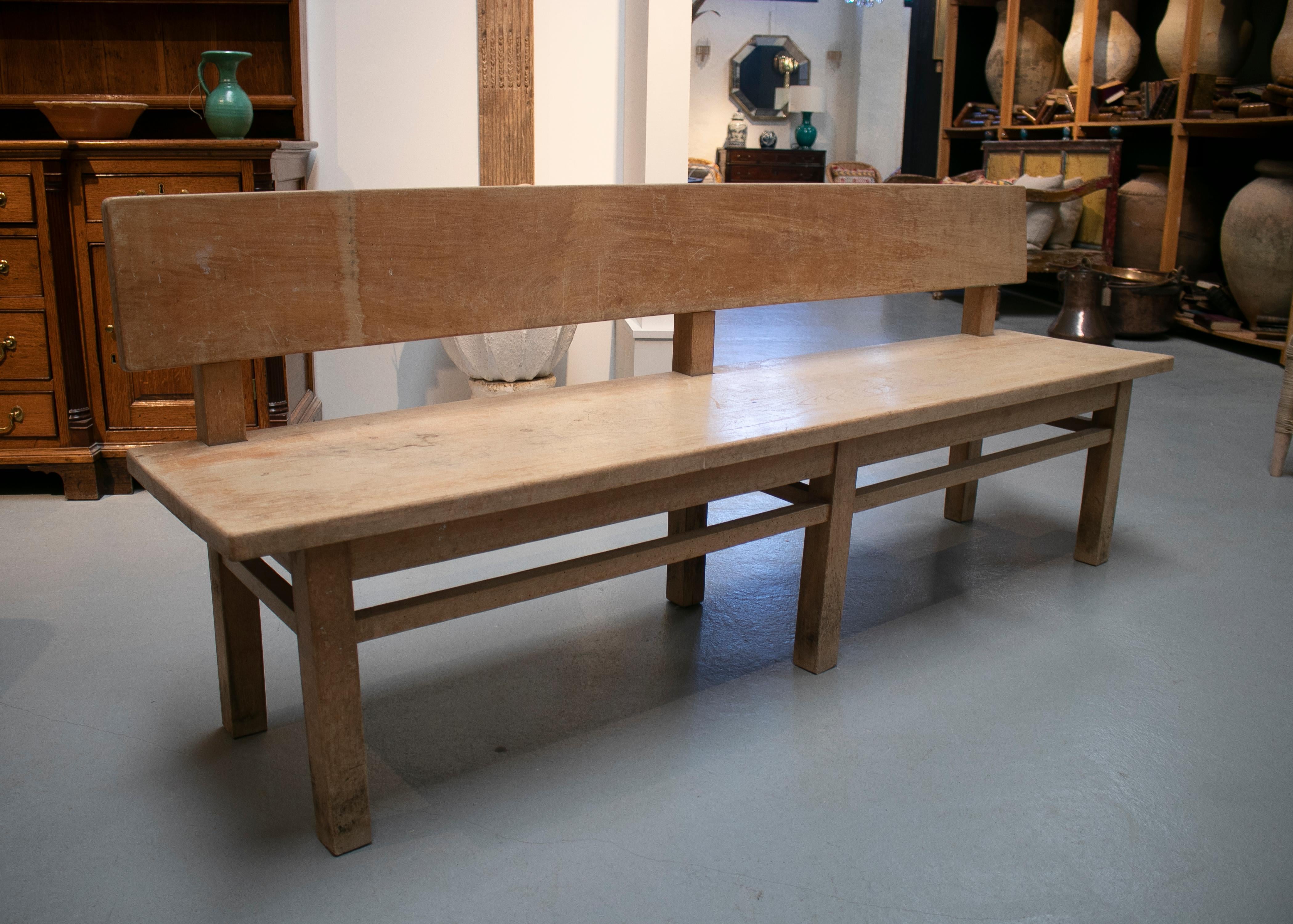 Espagnol Banc en bois de pin espagnol des années 1920 en vente