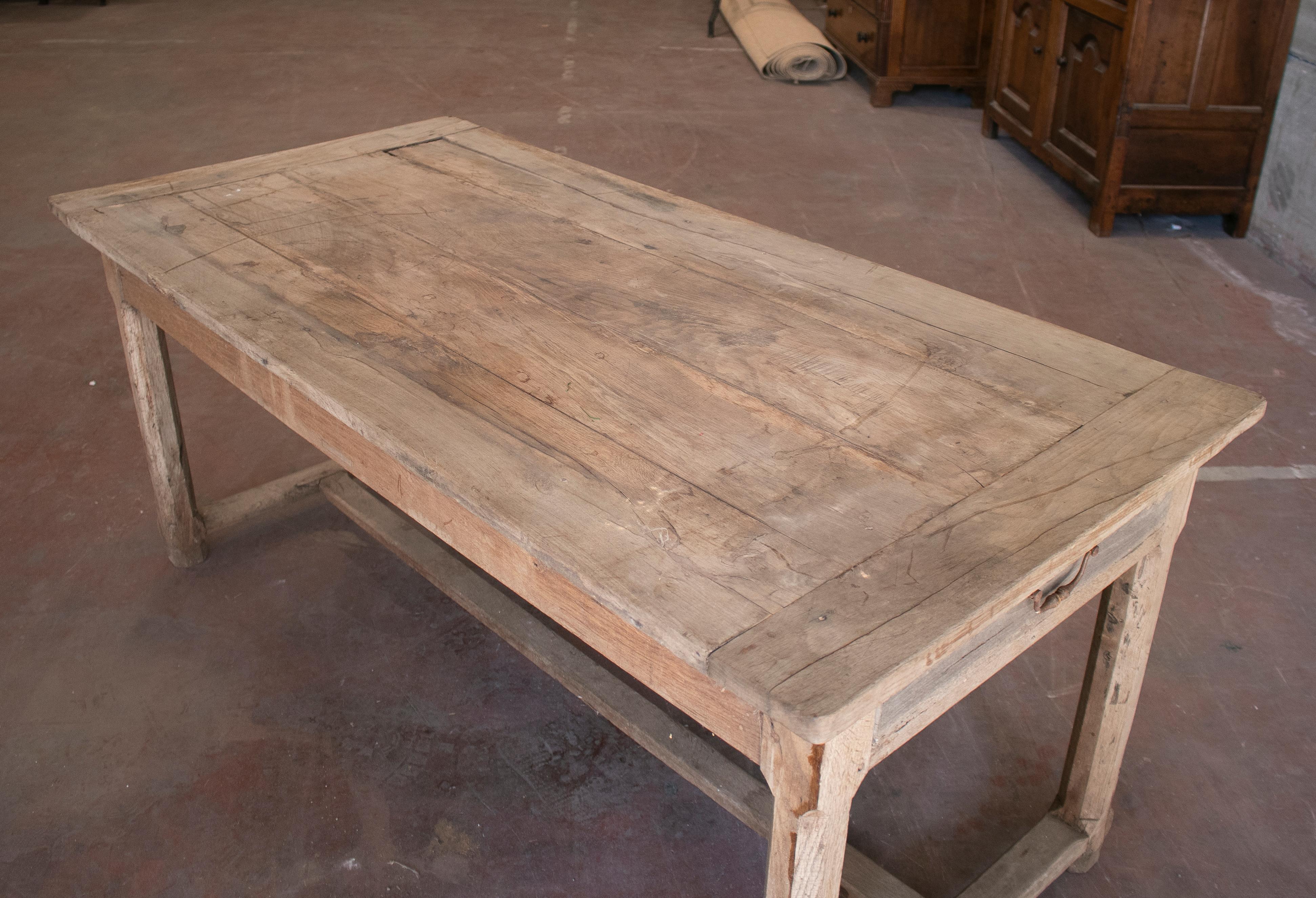1920s Spanish Pine Wood Farmhouse Table w/ Drawers on Sides 7