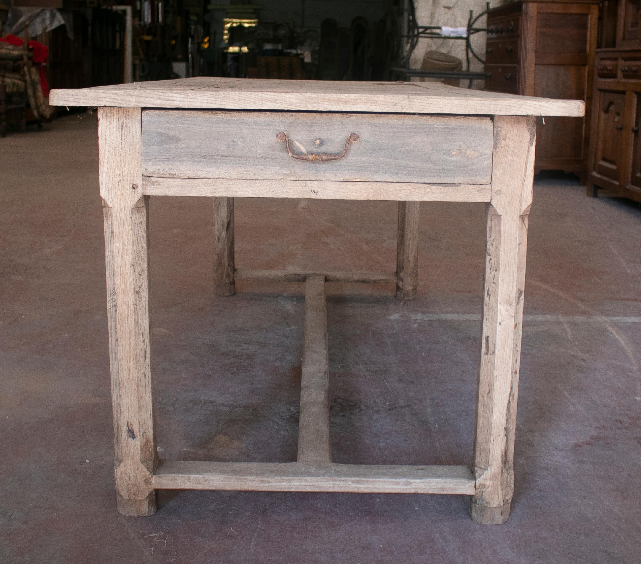 1920s Spanish Pine Wood Farmhouse Table w/ Drawers on Sides 2
