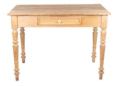1920s Spanish Pine Wood One Drawer Rustic Table