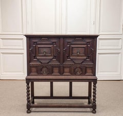 1920s Spanish Renaissance Revival Cupboard / Cabinet In Oak For Magasin Du Nord