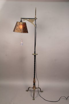 1920s Spanish Revival Bridge Lamp with Dragon Attributed to Oscar Bach