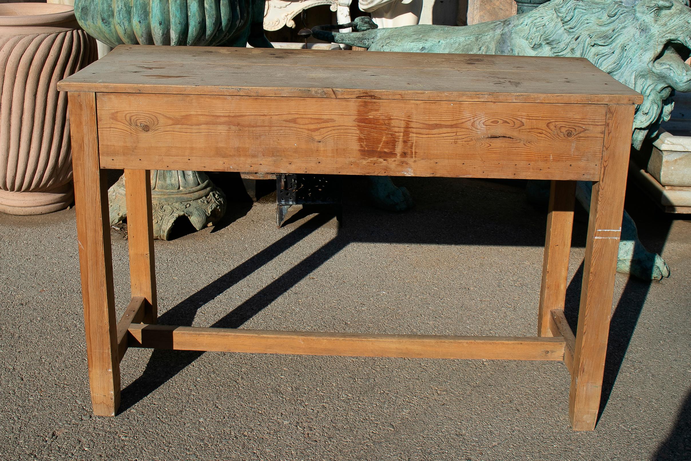 1920s Spanish Rustic Two-Drawer Country Farm Wooden Table 6