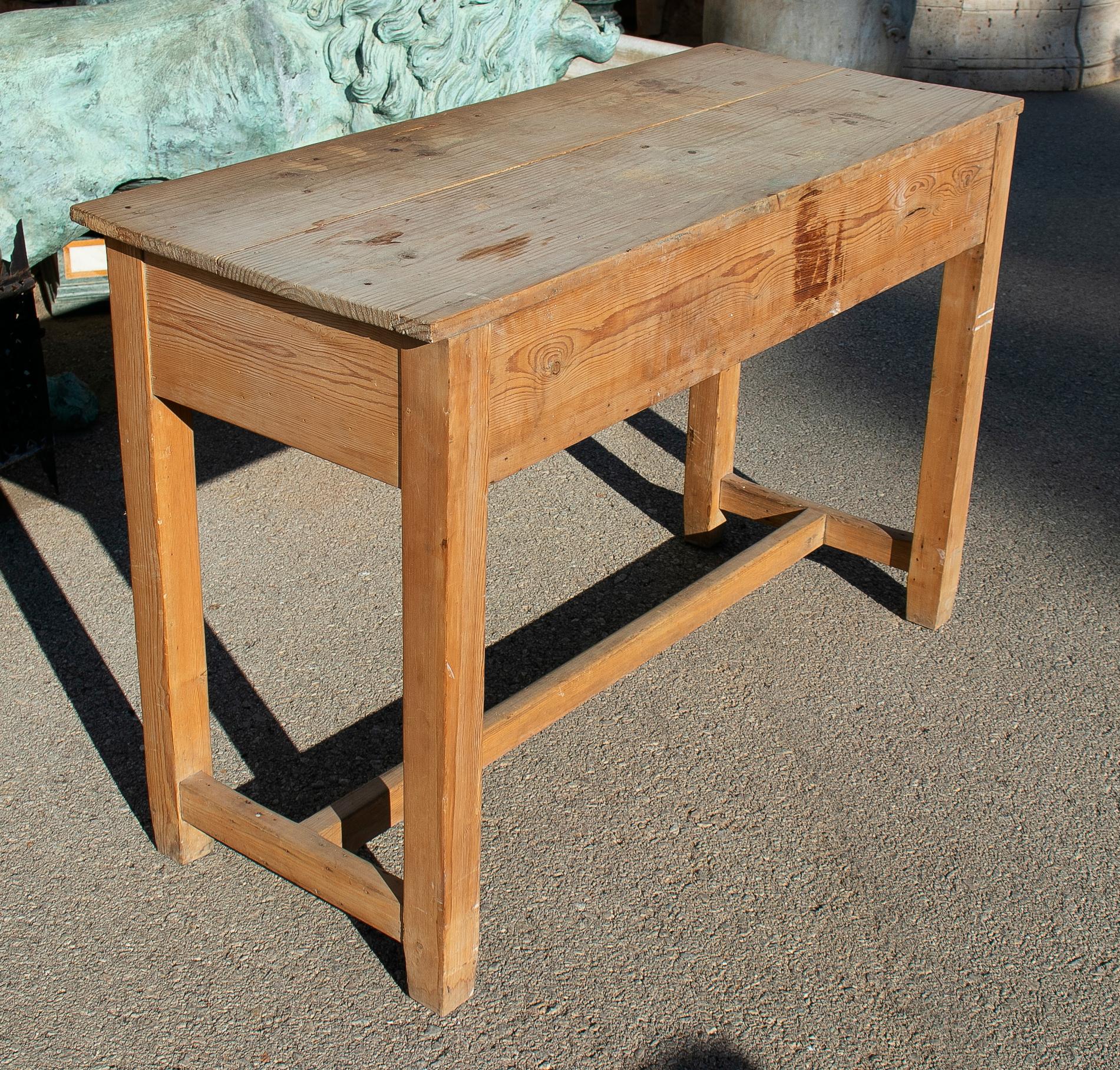 1920s Spanish Rustic Two-Drawer Country Farm Wooden Table 7