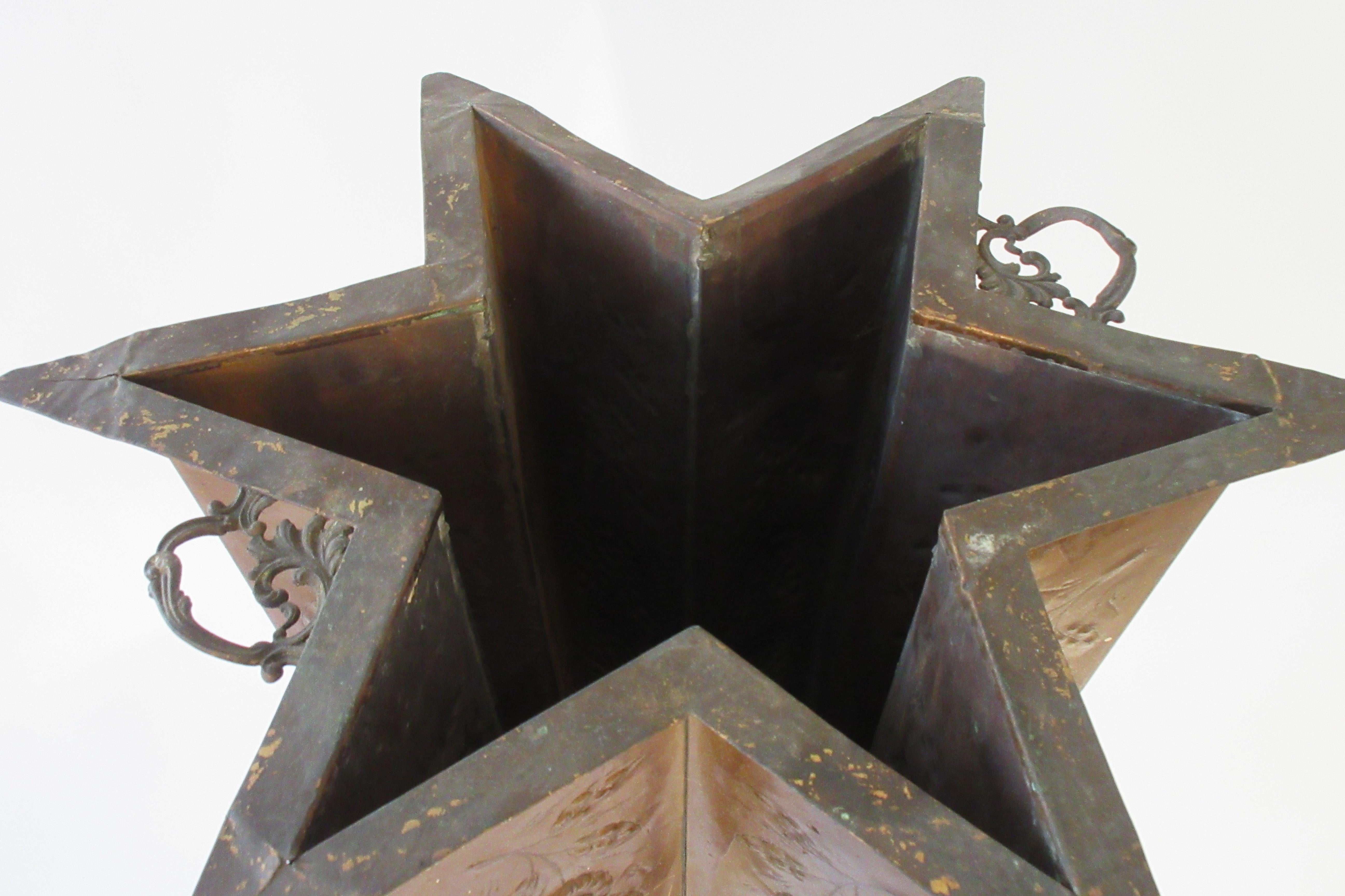 1920s Star Shaped Brass Umbrella Stand For Sale 2
