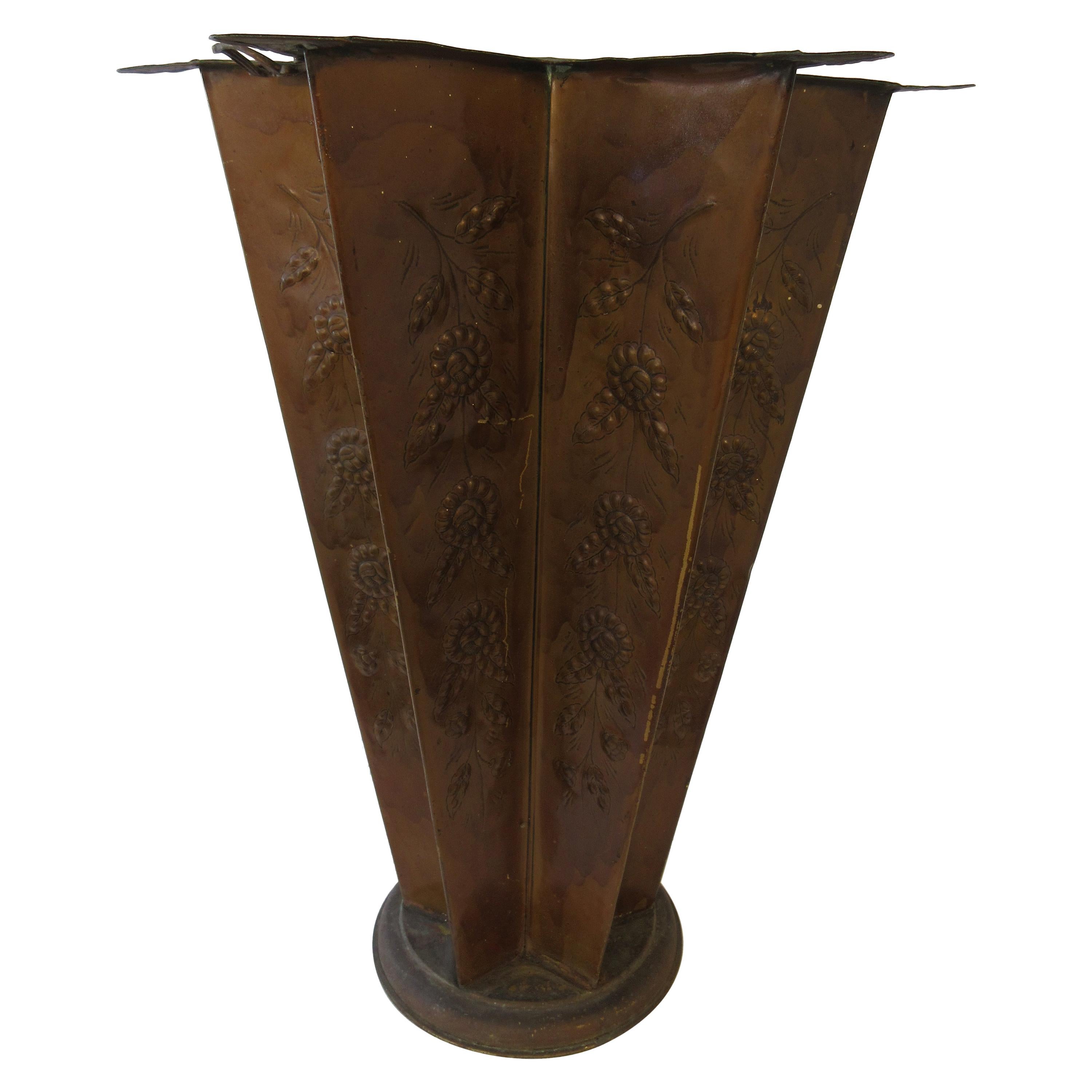 1920s Star Shaped Brass Umbrella Stand For Sale