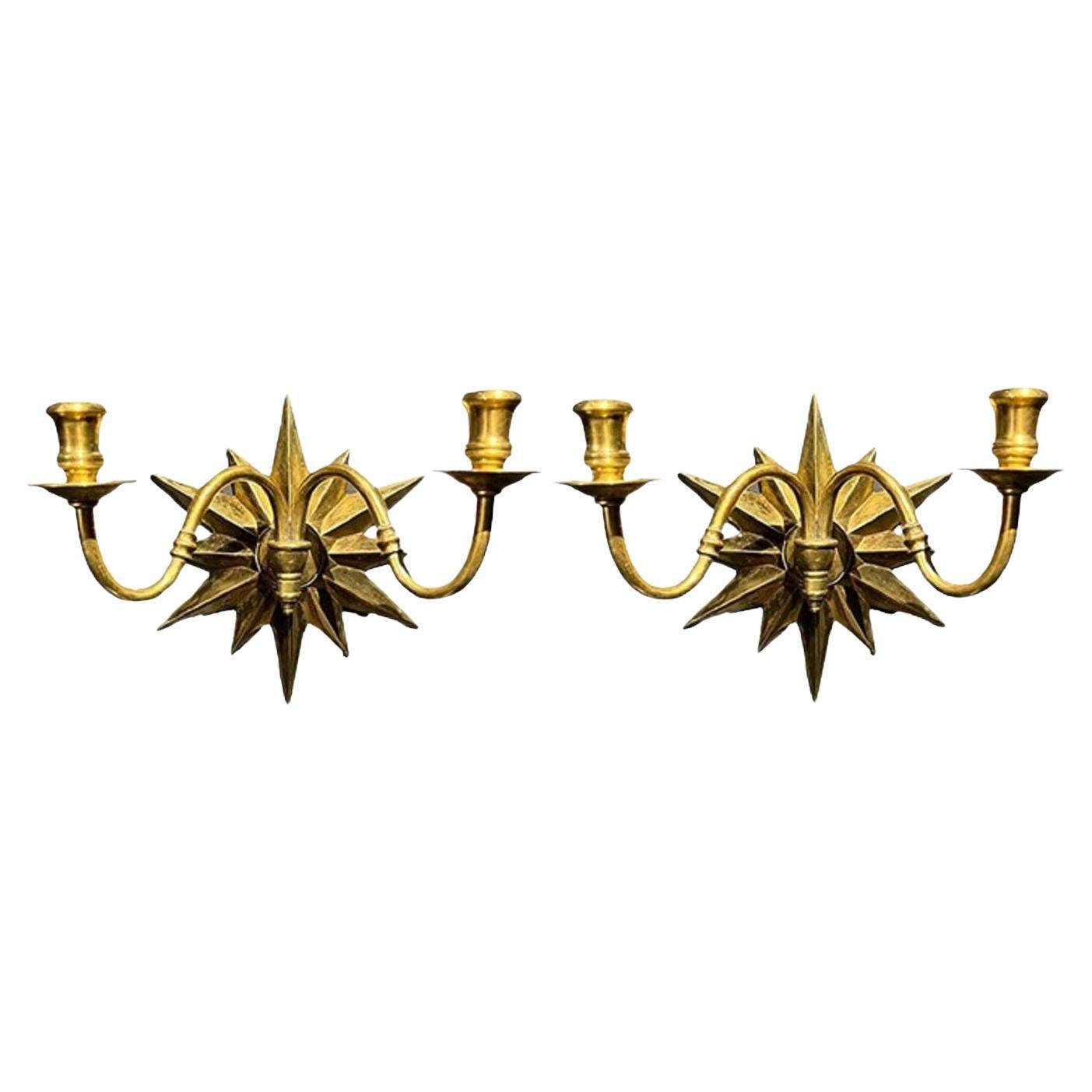 1920er Jahre Starburst Double Light Sconces