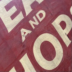 1920s Steaks & Chops Hand Painted Wood Sign • Early American Folk Art Signage