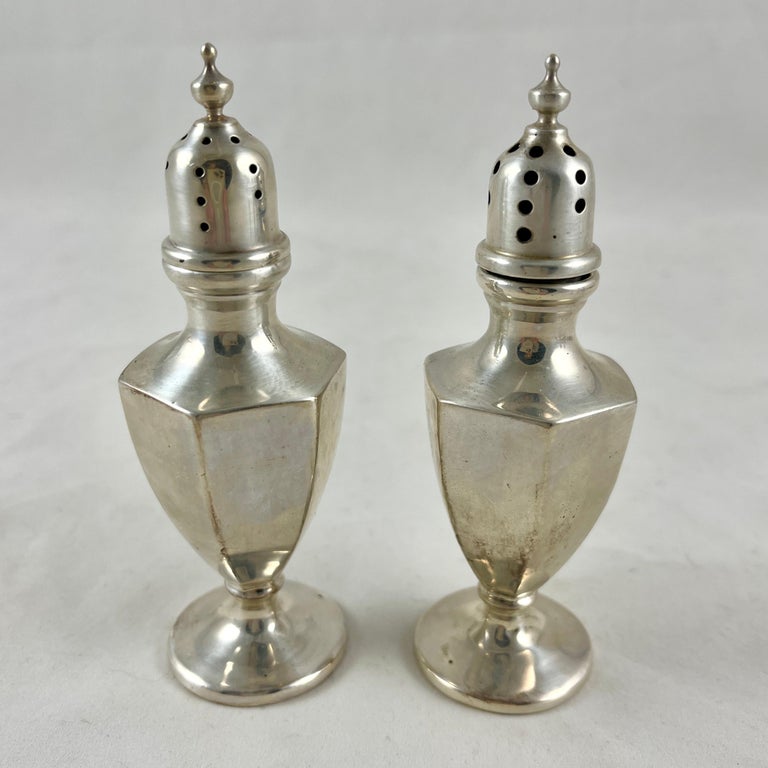 Metalwork 1920s Sterling Silver Salt and Pepper Shaker Pairs, Set of Eight