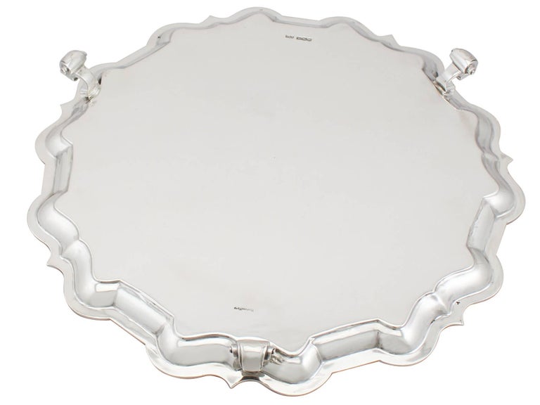 1920s Sterling Silver Salver by Mappin and Webb For Sale 2