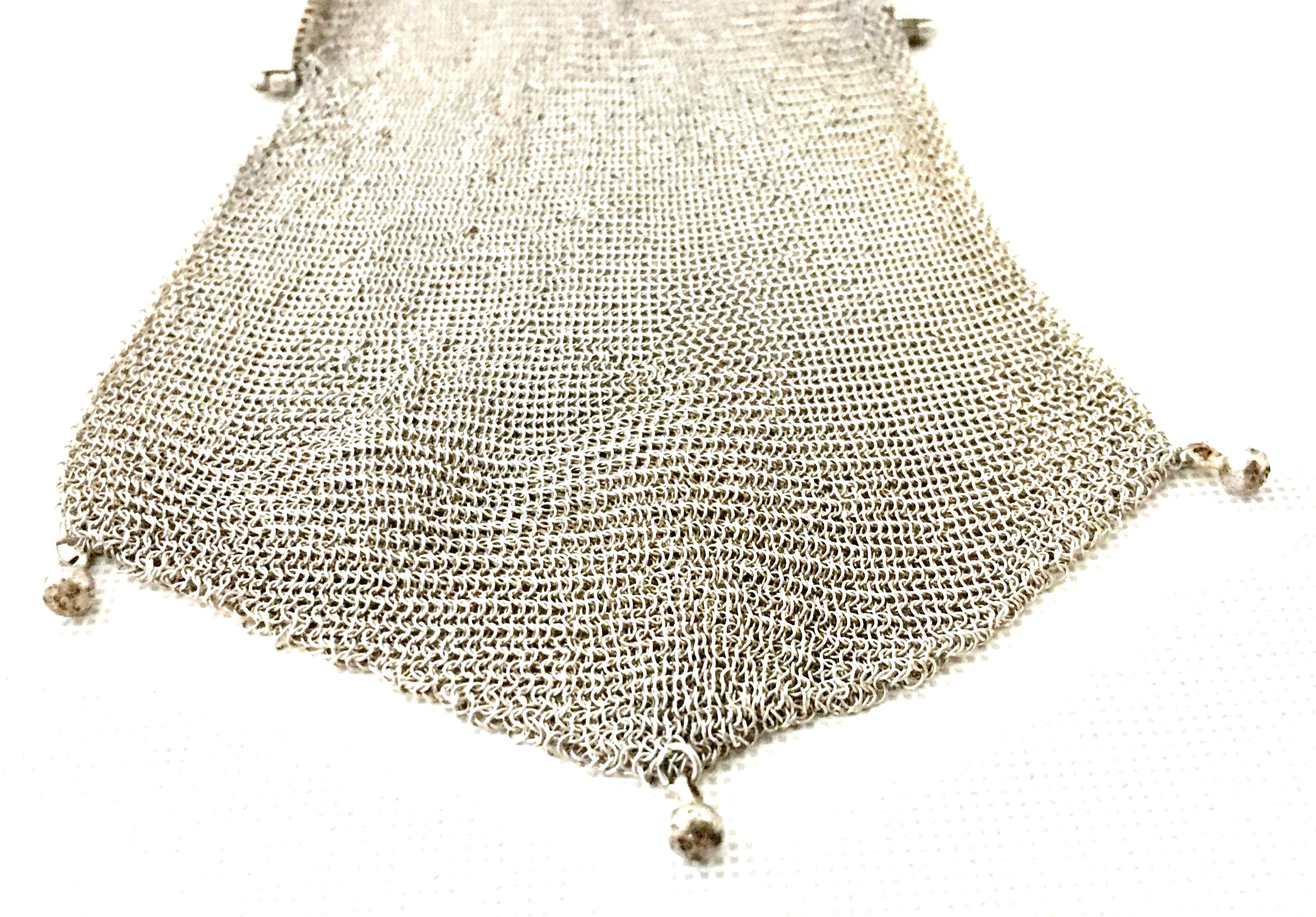 1920'S Sterling Silver Soldered Mesh Wristlet Hand Bag By, Whiting & Davis 2