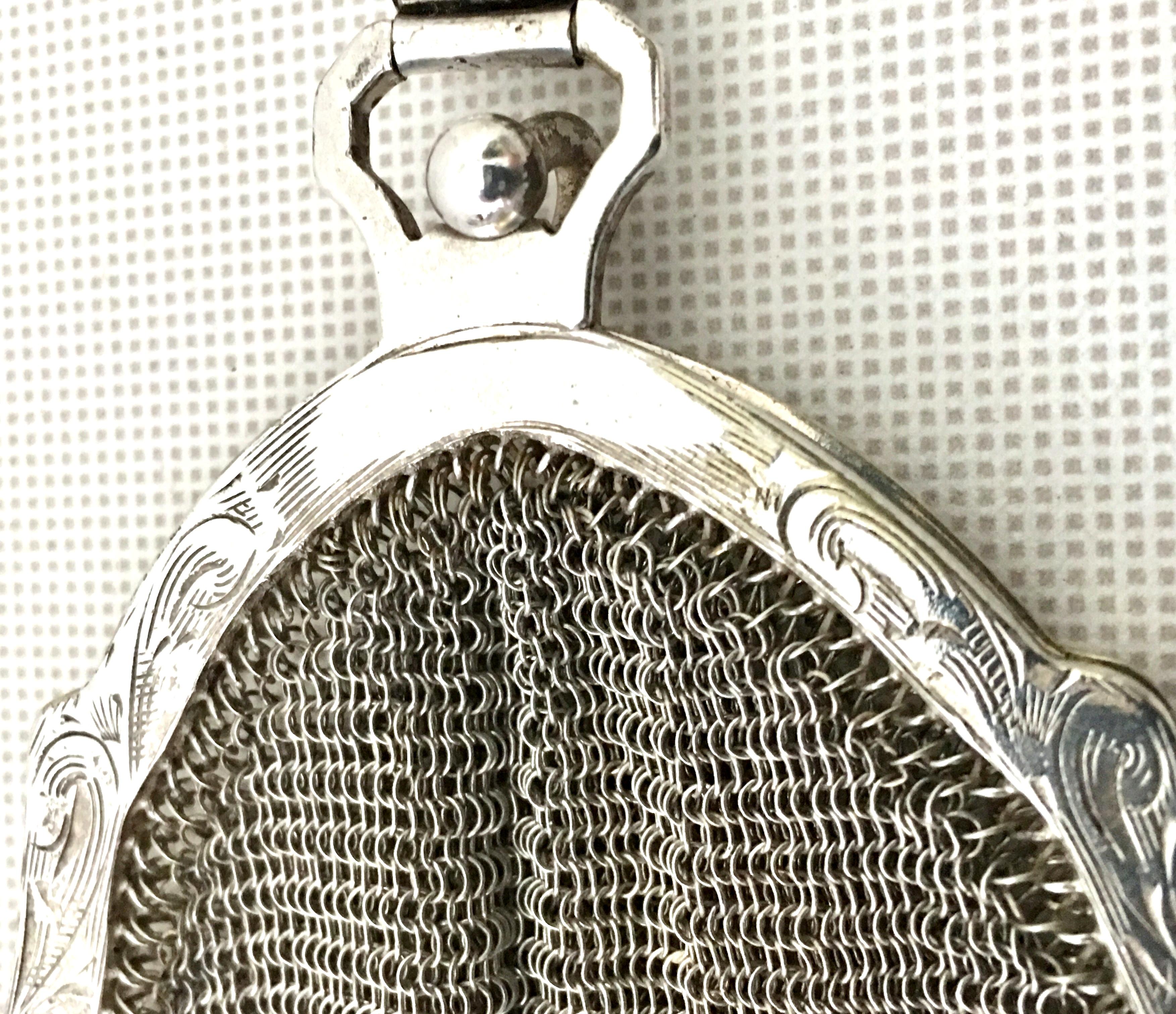 Women's or Men's 1920'S Sterling Silver Soldered Mesh Wristlet Hand Bag By, Whiting & Davis