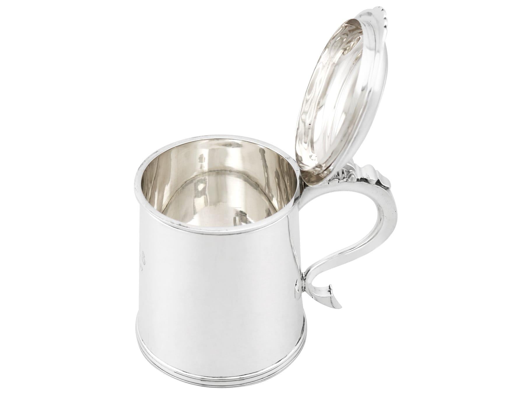 English 1920s Sterling Silver Tankard For Sale