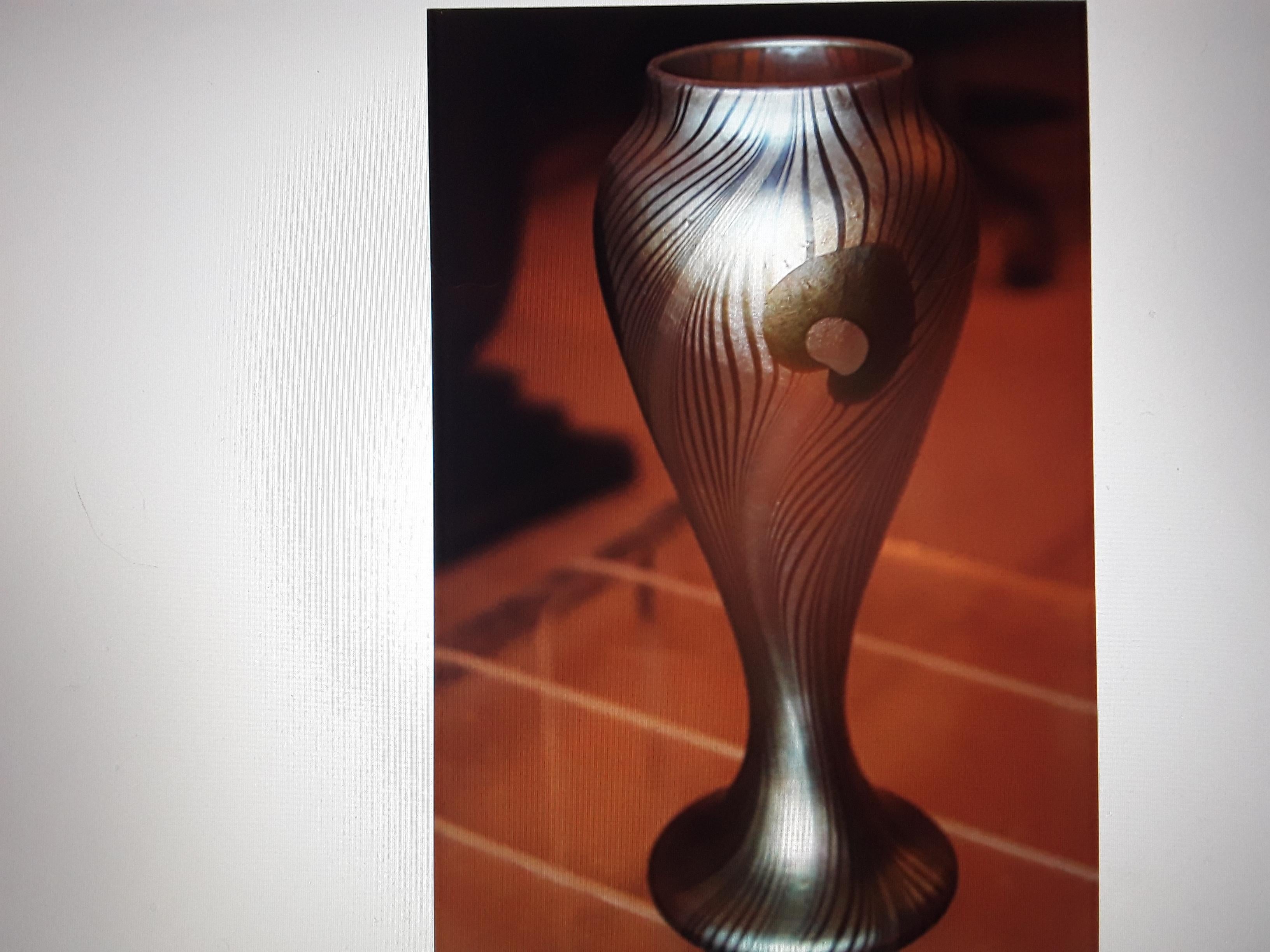 1920s Steuben Glass Frederick Carders Masterpiece Gold Aurene Flowers&Vines Vase 6