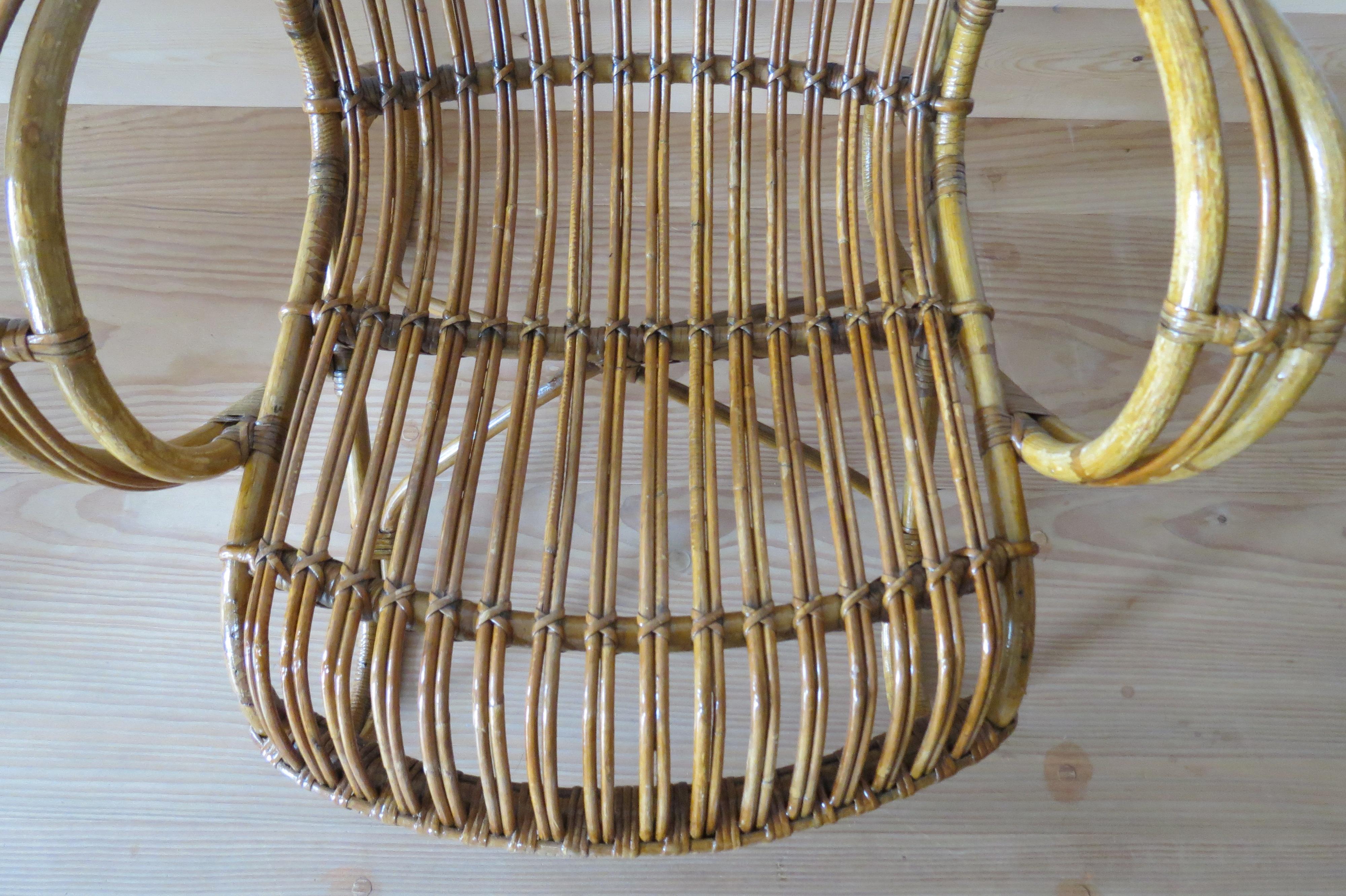 1920s Stylish Cane and Bamboo Lounge Chair 9
