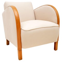 1920s Swedish Art Deco Satin Birch Armchair