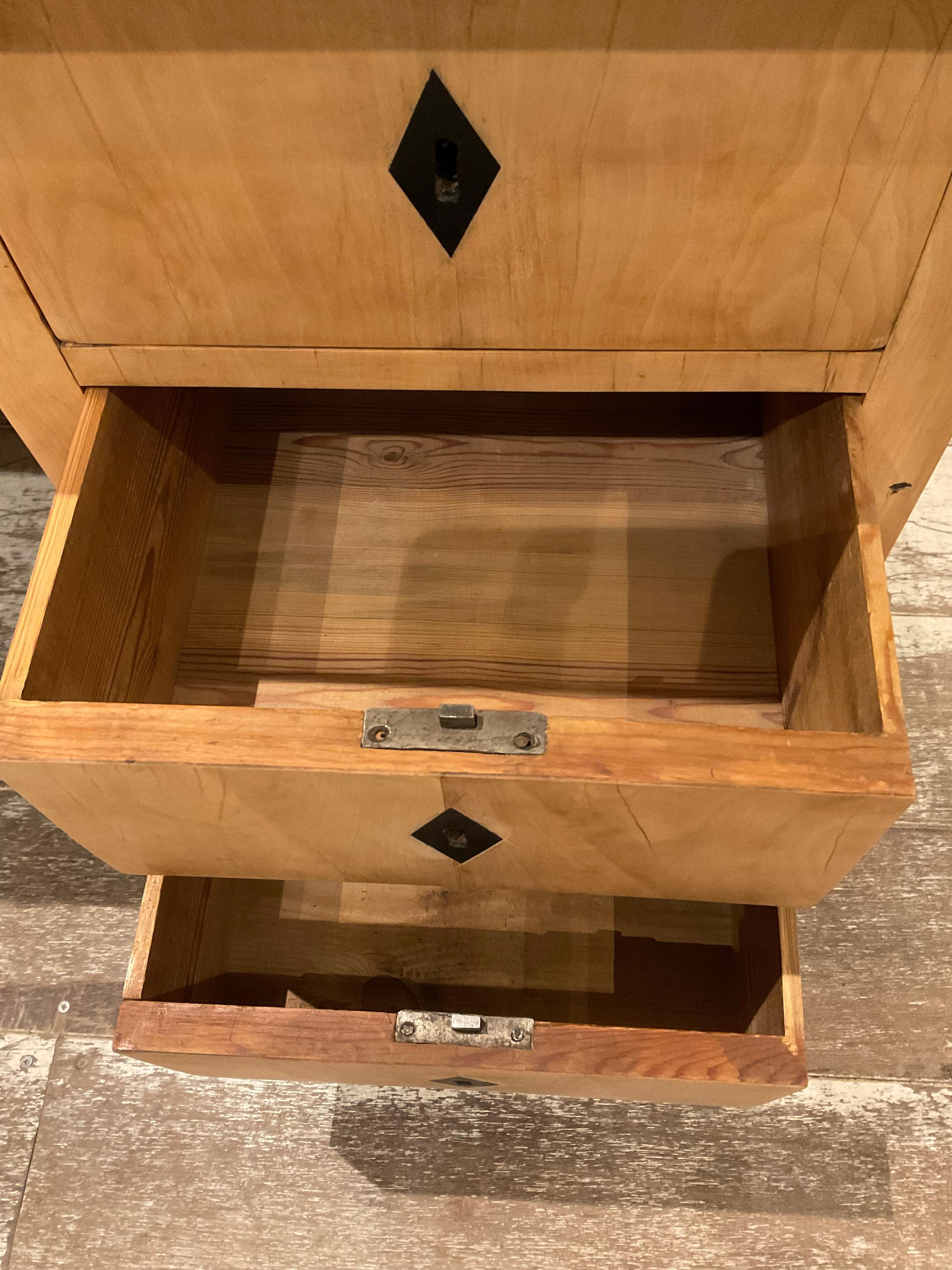 Circa 1900s Partners desk with original tooled  leather top - Swedish birch  1