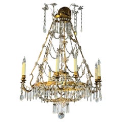  1920s Swedish Brass Chandelier