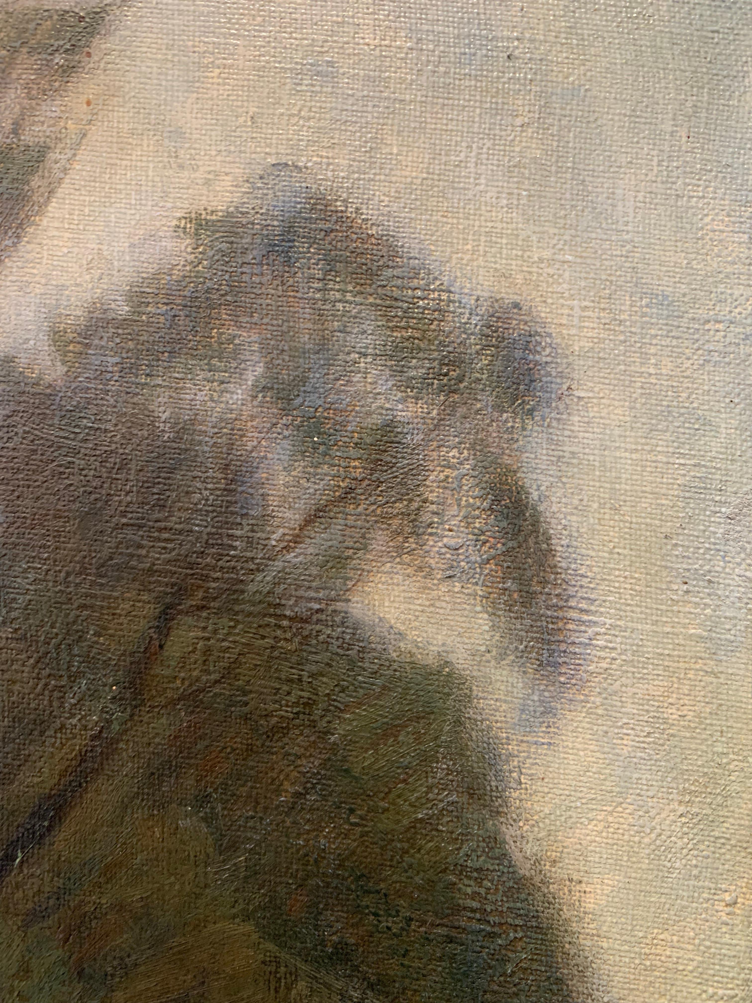 Toile Peinture à l'huile suédoise des années 1920 par Albert Larsson (1869-1952) Paysage avec arbres en vente