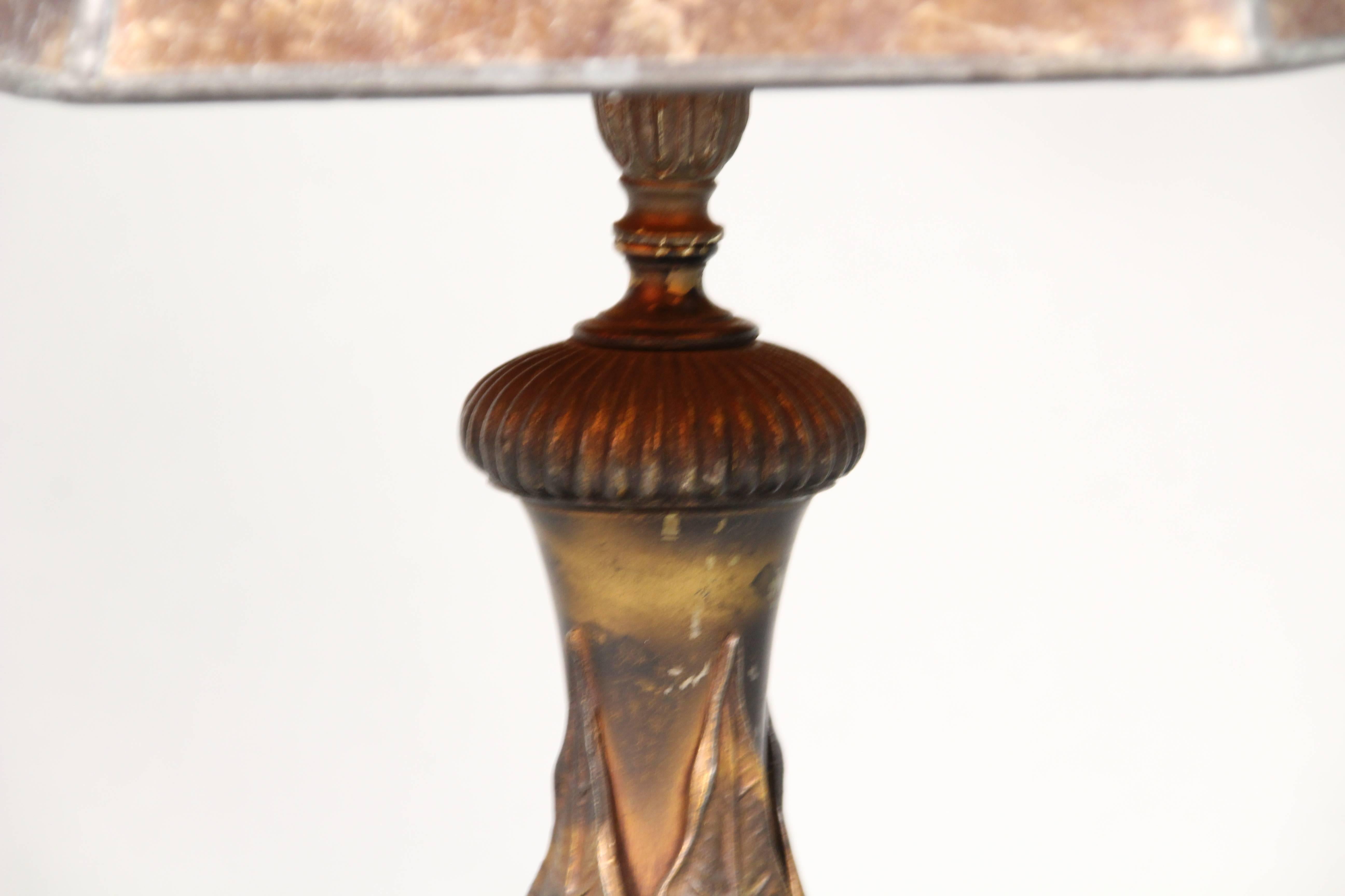 Early 20th Century 1920s Table Lamp with New Mica Shade