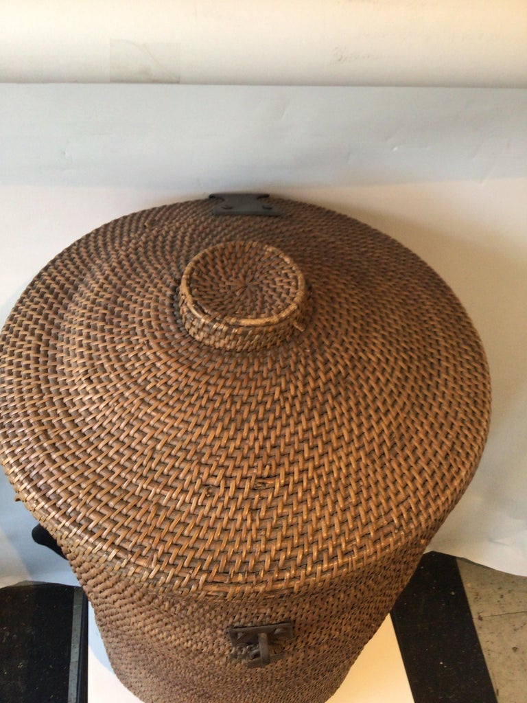 1920s Tall Chinese Wicker Basket at 1stDibs