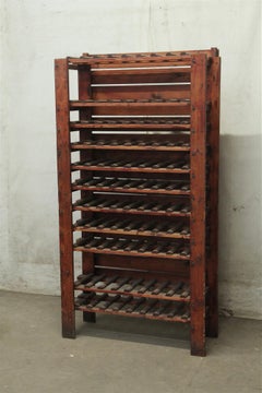 1920s Tall Dark Tone Wood Wine Rack