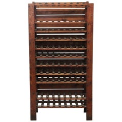 1920s Tall Dark Tone Wood Wine Rack