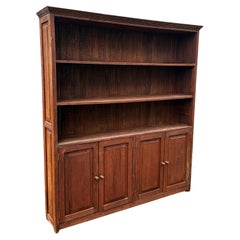 1920s Tall Rustic Spanish Style Bookcase Cabinet Hutch