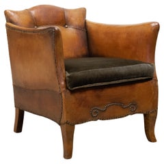 1920s Tan Leather Club Chair Attributed To Otto Schulz For Boet Sweden