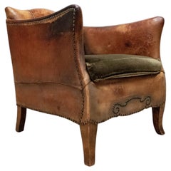 1920s Tan Leather Club Chair Attributed To Otto Schulz For Boet Sweden