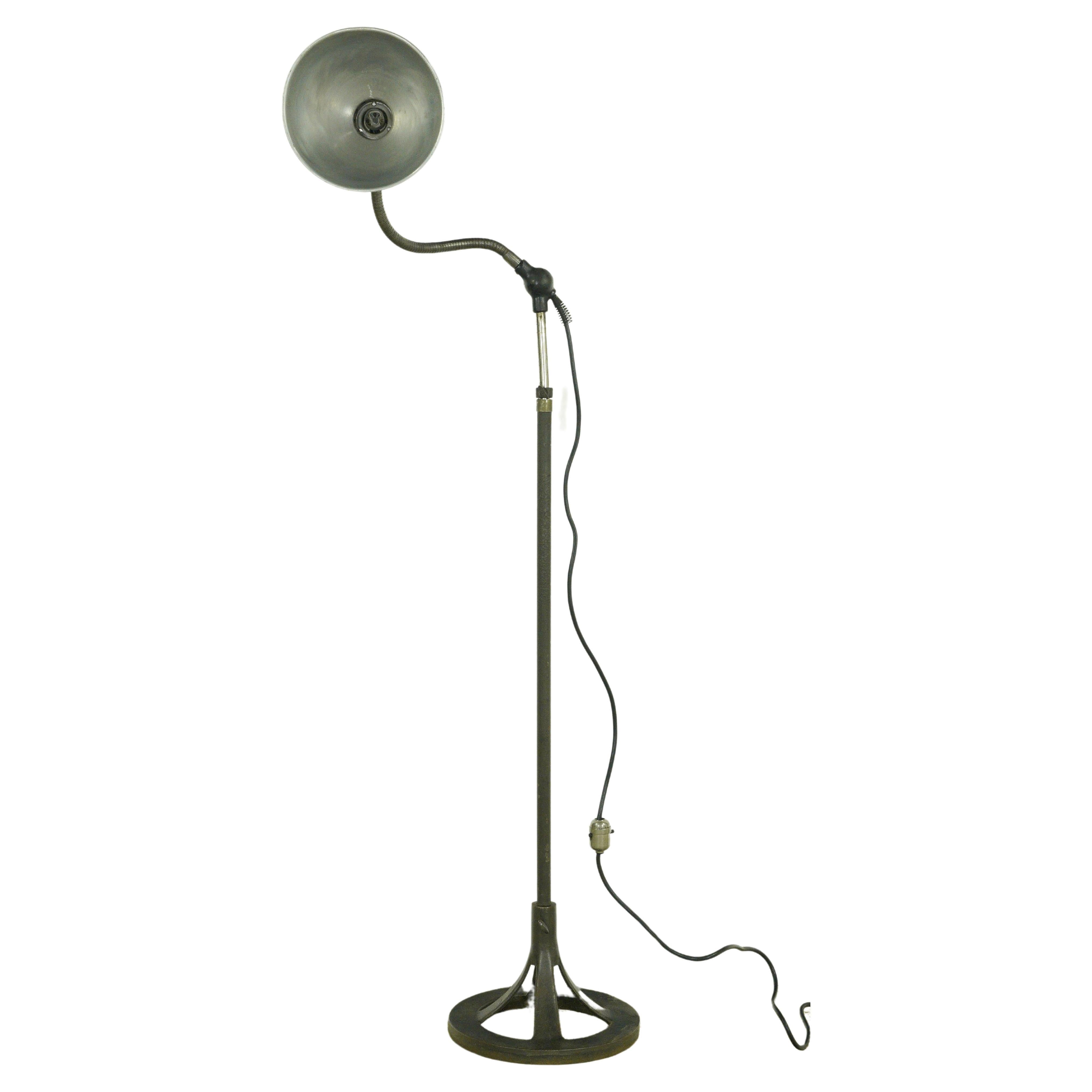 1920s The Burdick Corp. Zoalite Adjustable Floor Lamp