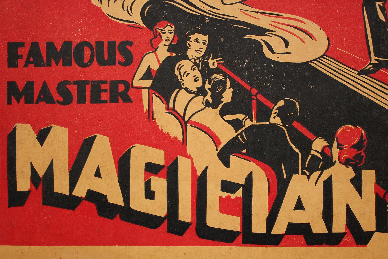Affiche publicitaire « The Great Heaney » des années 1920, Magician Magic Oddity, carte de fenêtre en vente 4