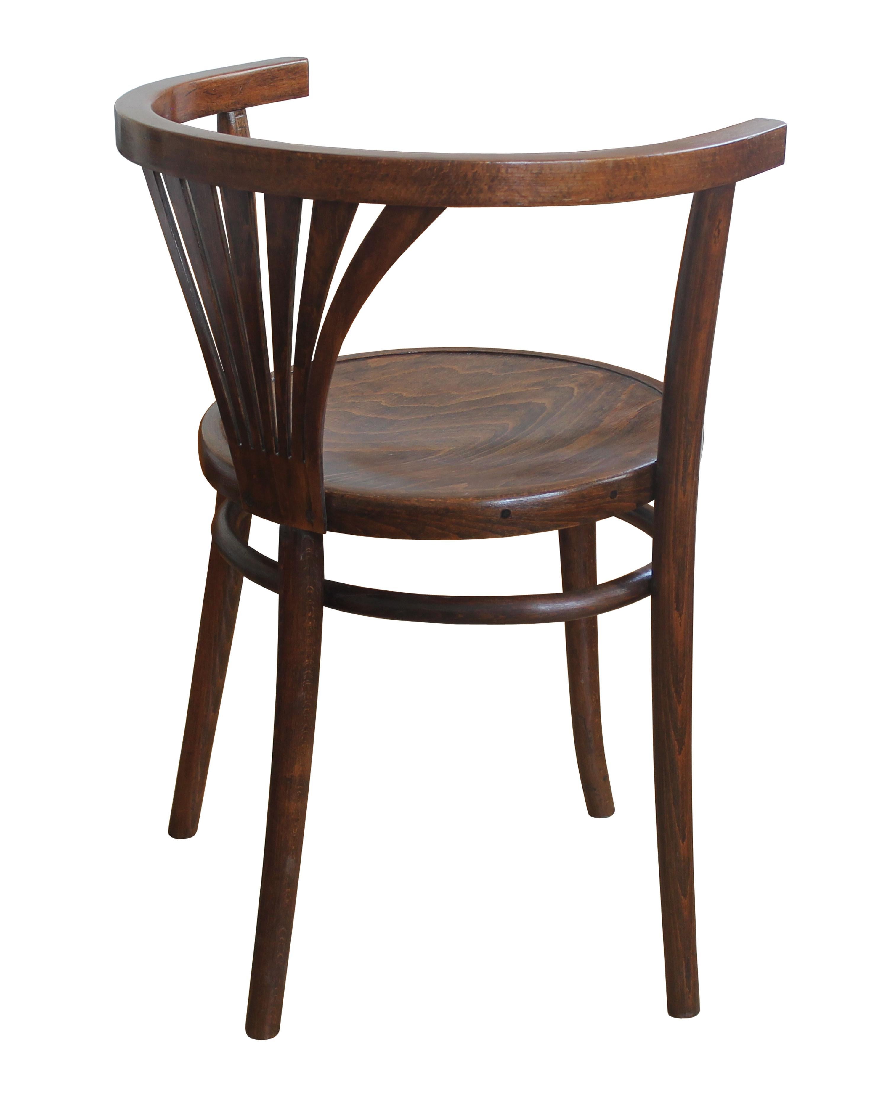Varnished 1920's Thonet Dining Chair Model B 28