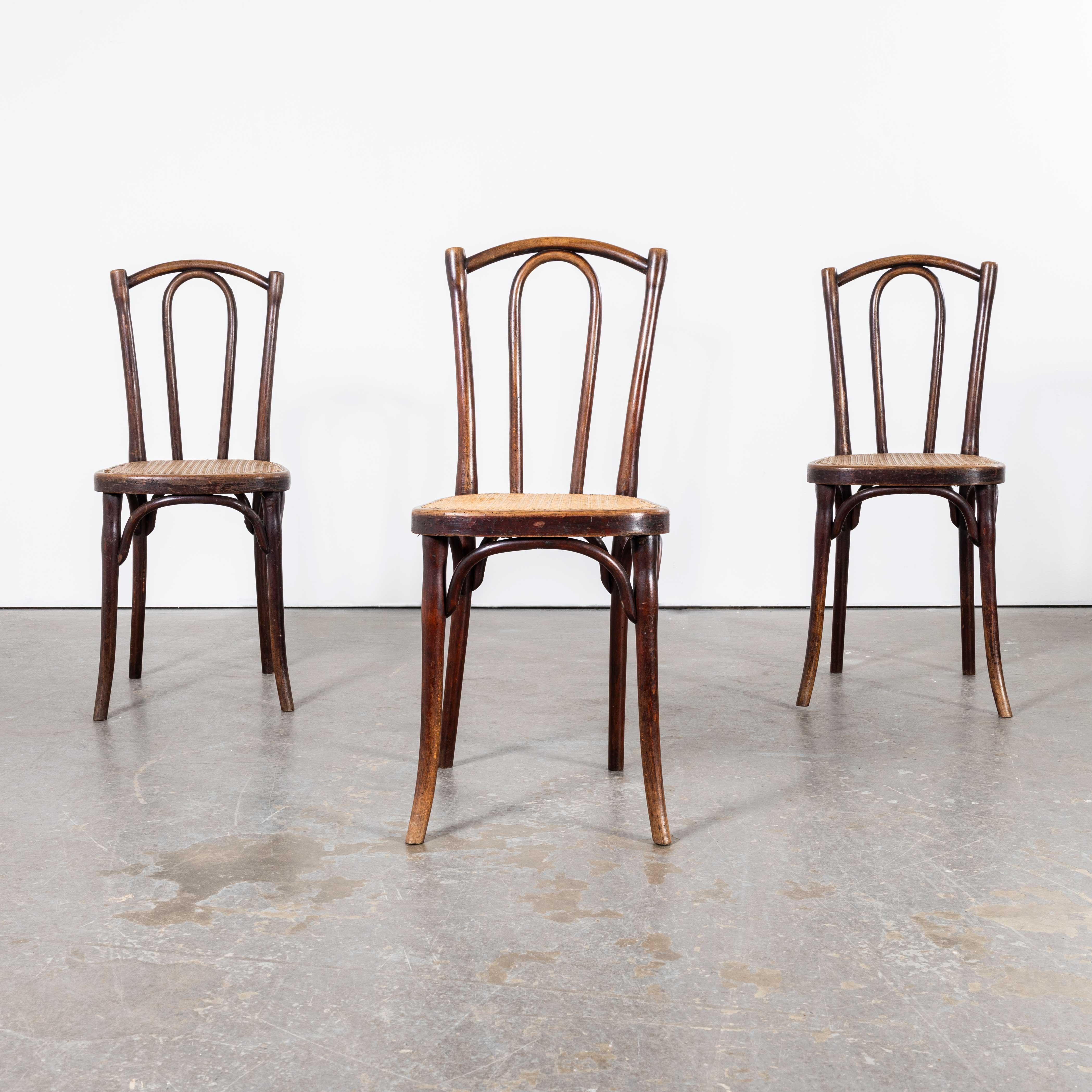 1920’s Thonet Original Cane Seated Dining Chairs – Set of Three For Sale 5