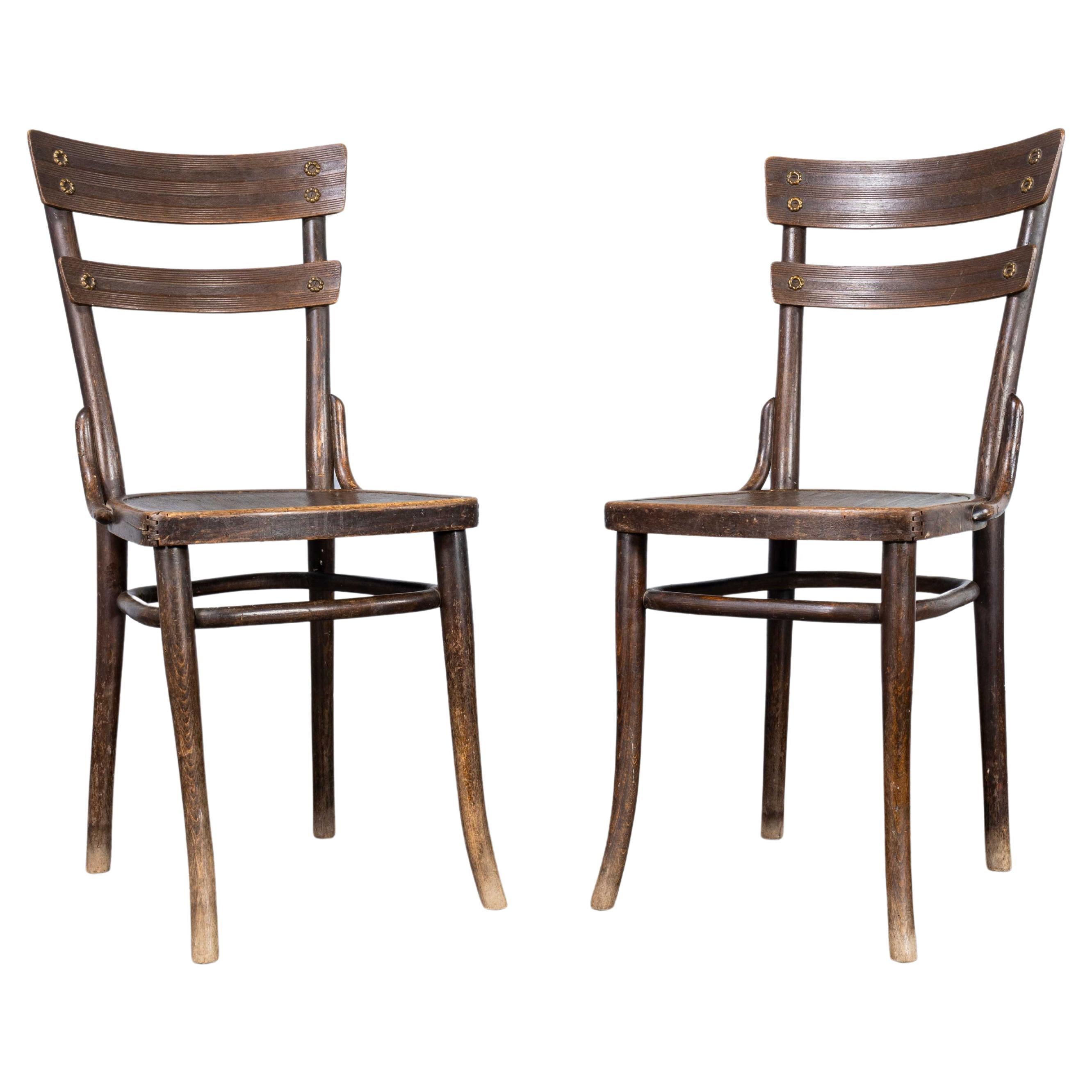 1920's Thonet Original Double Rail Bentwood Chairs - Pair