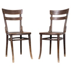 Antique 1920's Thonet Original Double Rail Bentwood Chairs - Pair