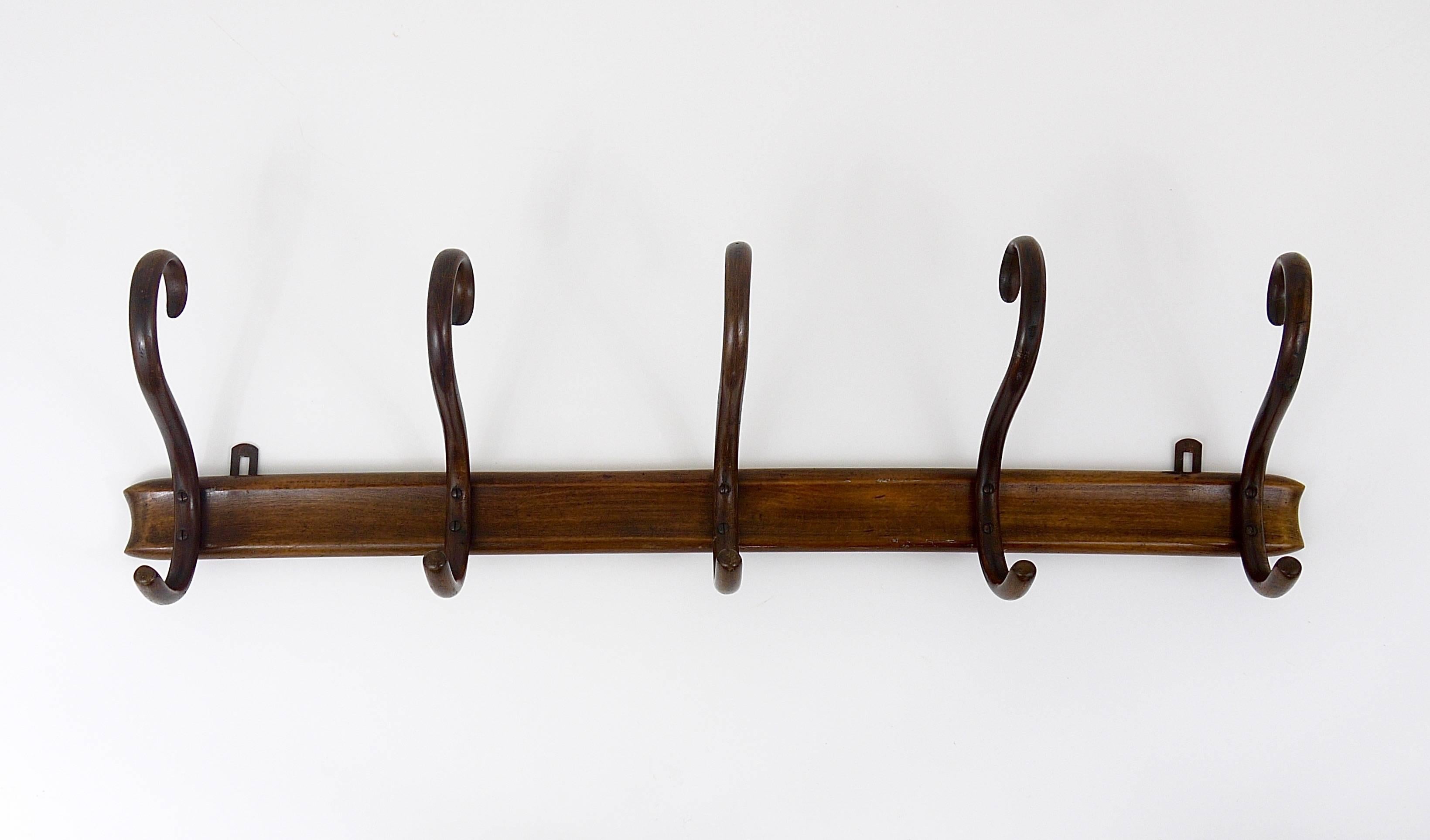 Perchero de Pared Thonet Vienna Art Nouveau de los años 20 con S Ganchos, Austria Austríaco