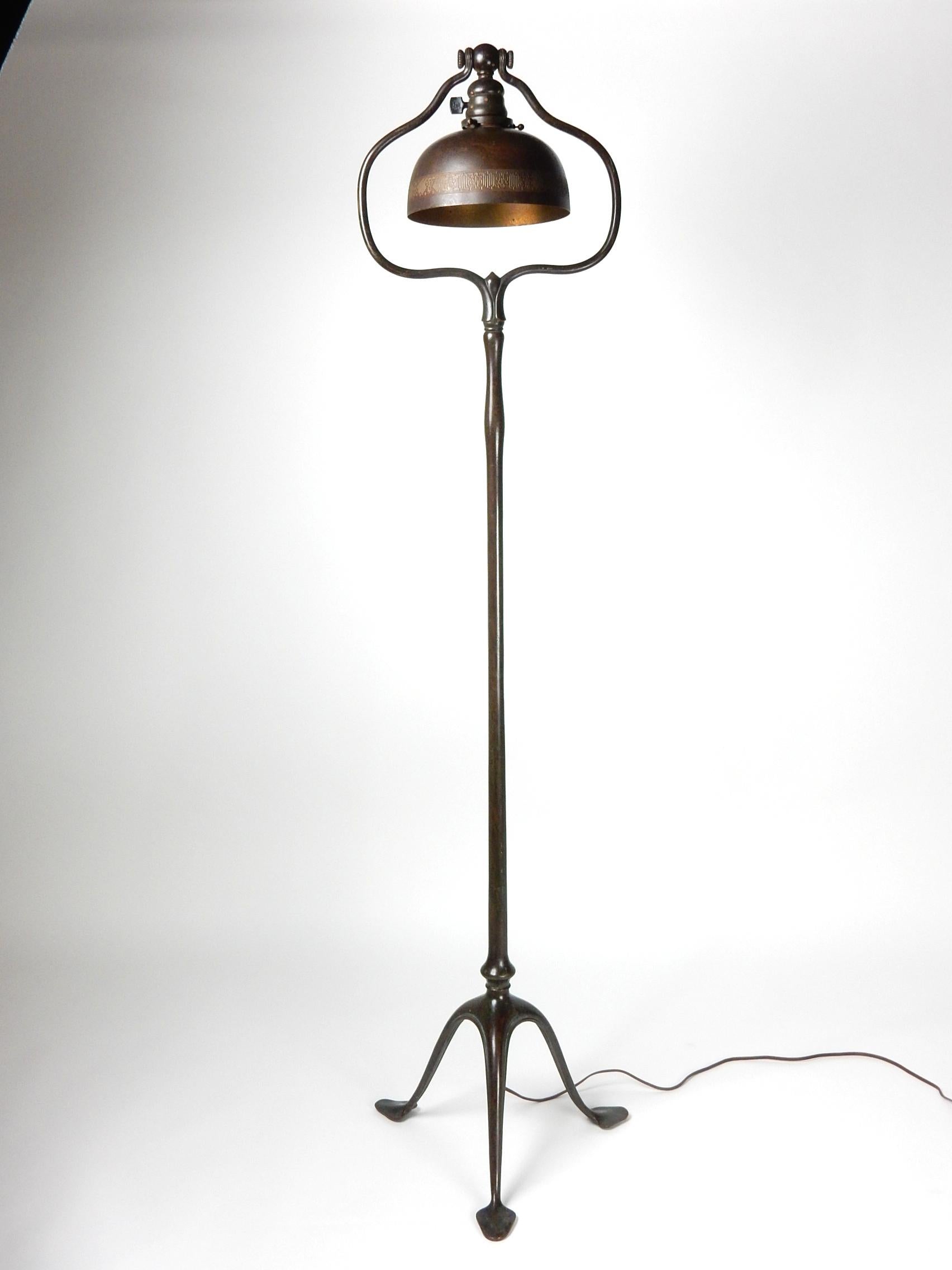 1920s Tiffany Studios New York Bronze Floor Lamp #423 1