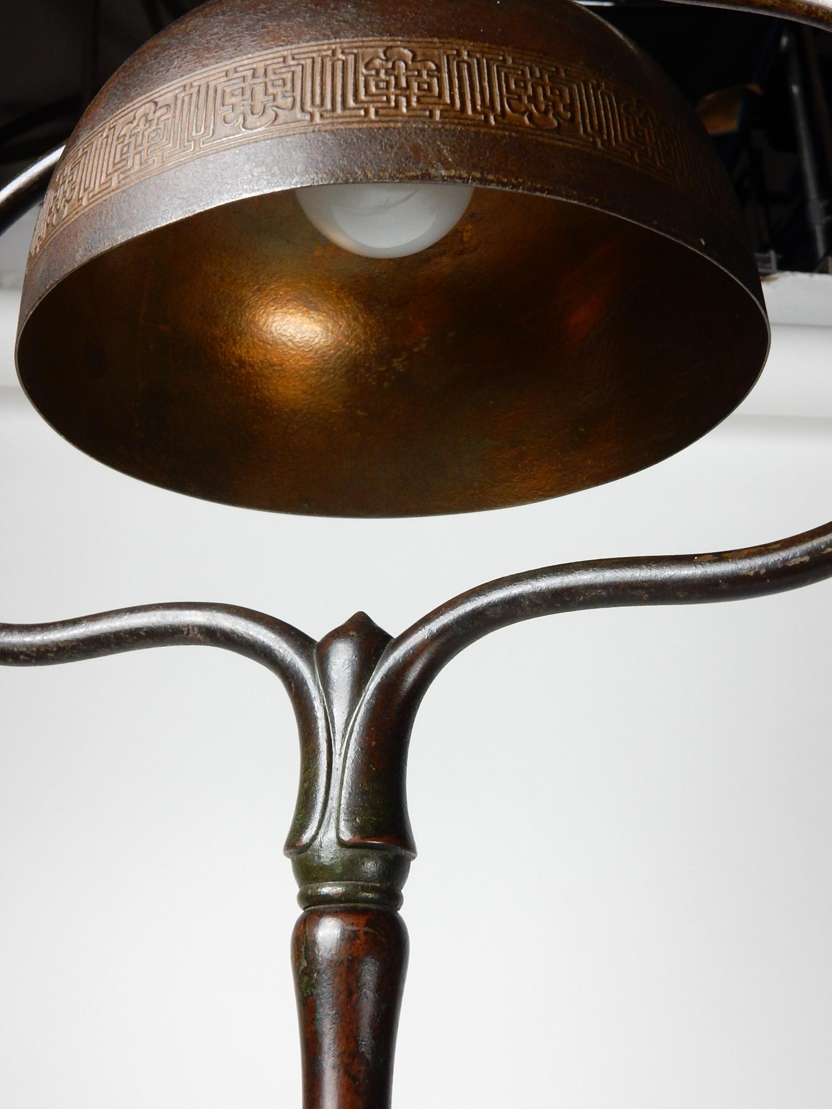 Arts and Crafts 1920s Tiffany Studios New York Bronze Floor Lamp #423 For Sale