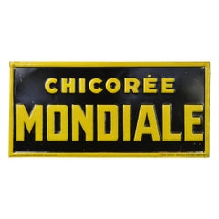 Antique 1920s Tin Advertising Sign for Chicorée Mondiale by Rob Otten, Belgium