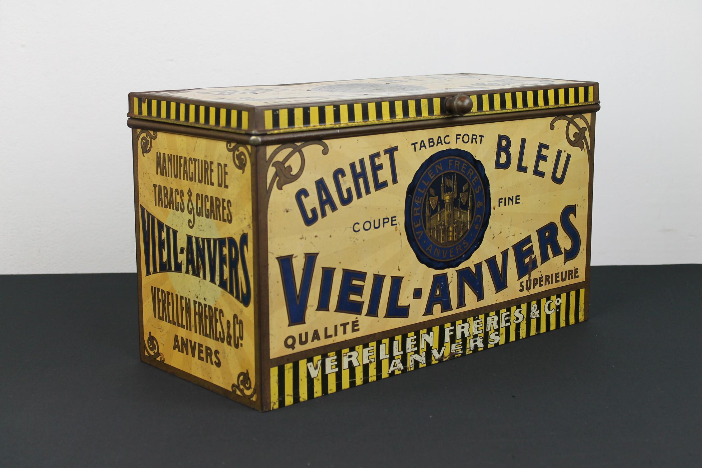1920s Tobacco Tin Box, Antwerp, Belgium 11