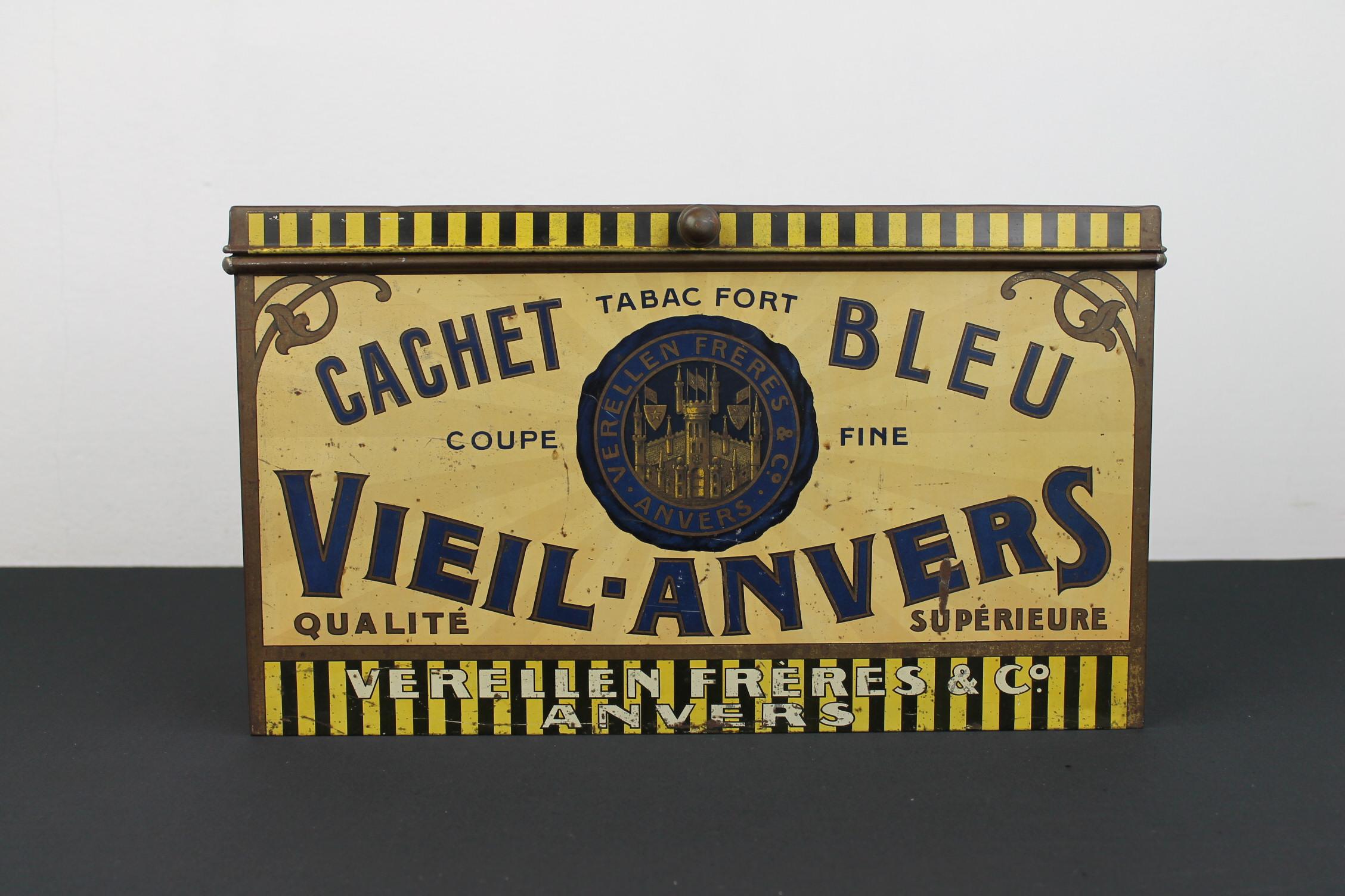 Art Nouveau 1920s Tobacco Tin Box, Antwerp, Belgium