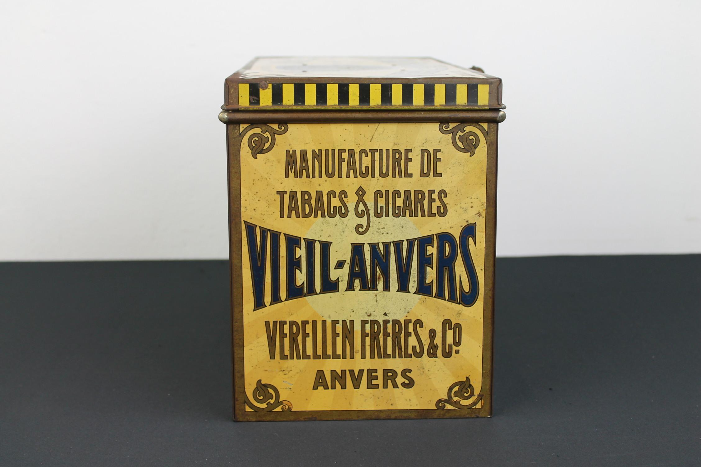 20th Century 1920s Tobacco Tin Box, Antwerp, Belgium
