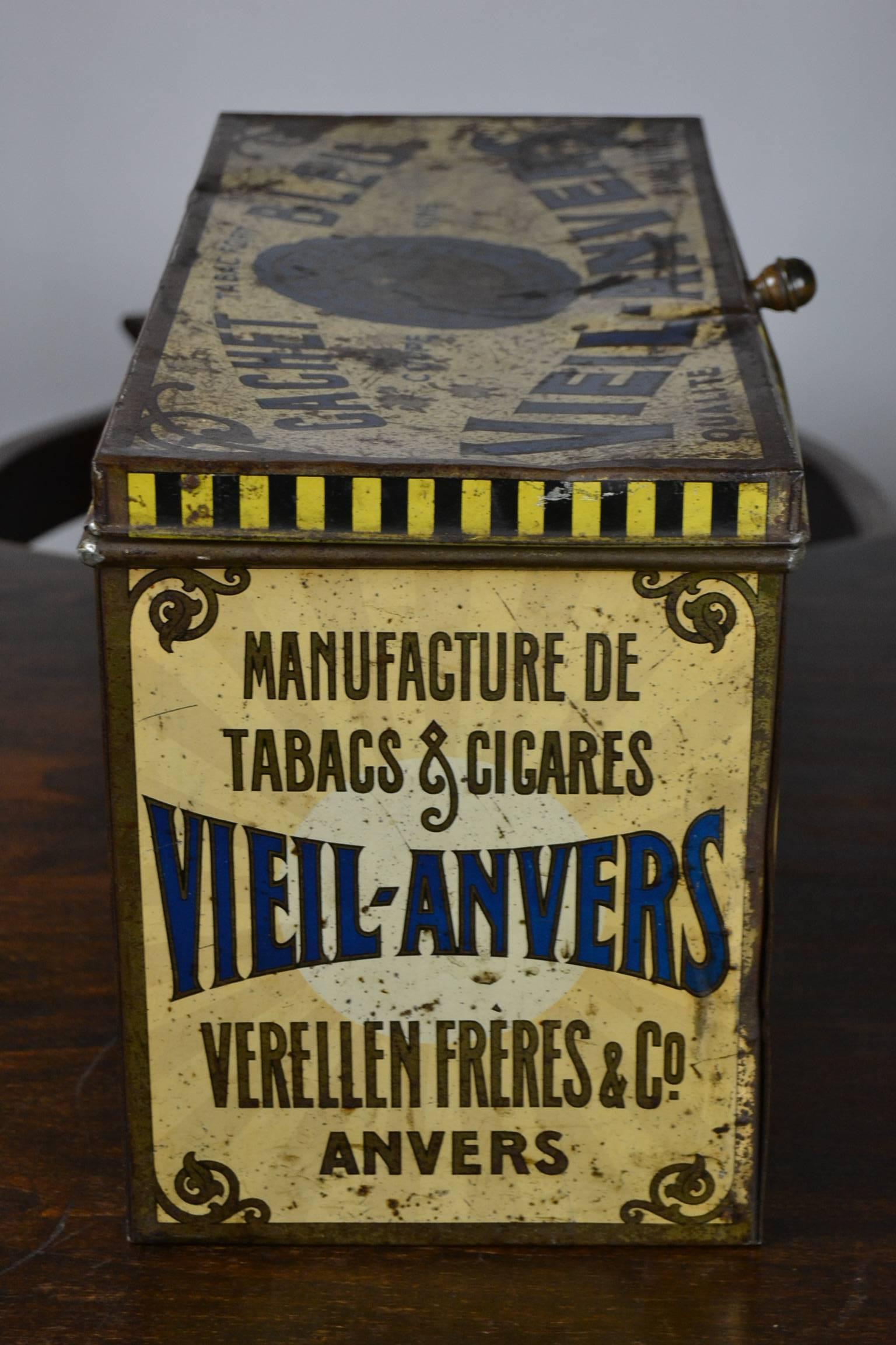 1920s Tobacco Tin Box, Antwerp, Belgium 1