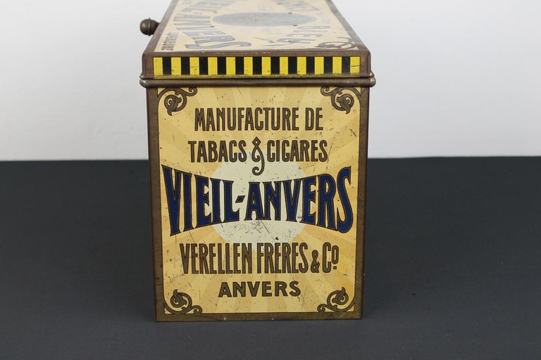 1920s Tobacco Tin Box, Antwerp, Belgium For Sale 2