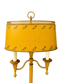 1920's Tole Bouillotte Lamp in Yellow